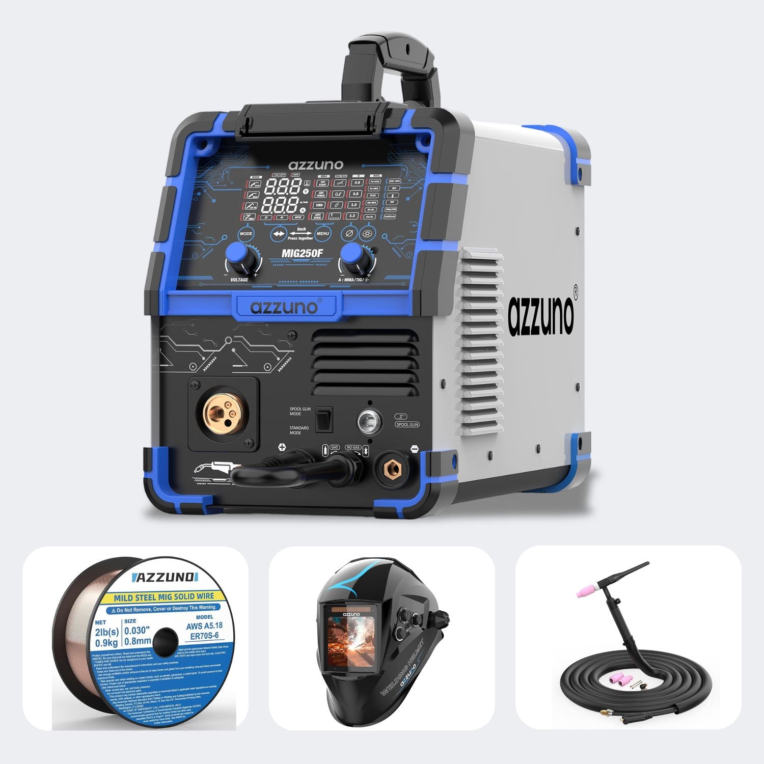 Azzuno Aluminum 250A 6 in 1 110V/220V MIG Welder